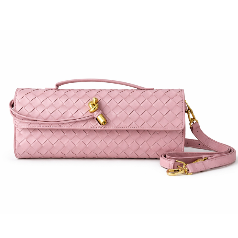 Sac Bottega Veneta INTRECCIATO PINK CLUTCH