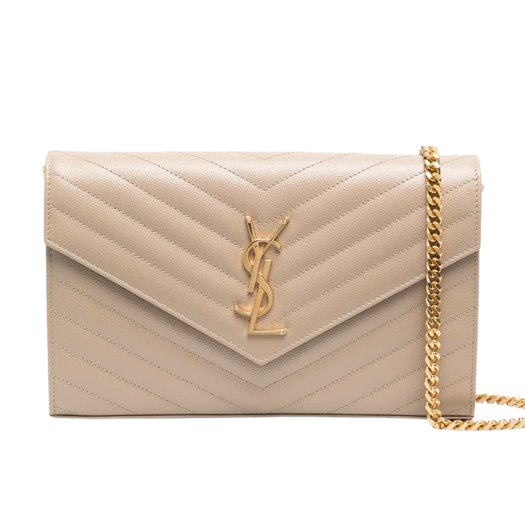 SAINT LAURENT ENVELOPE WALLET ON CHAIN