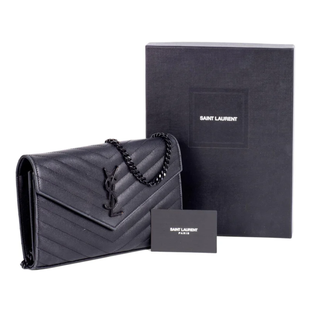 SAINT LAURENT ENVELOPE WALLET ON CHAIN