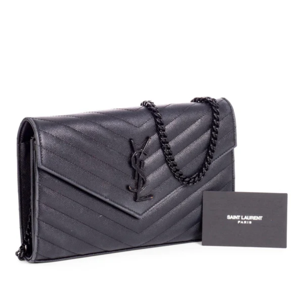 SAINT LAURENT ENVELOPE WALLET ON CHAIN