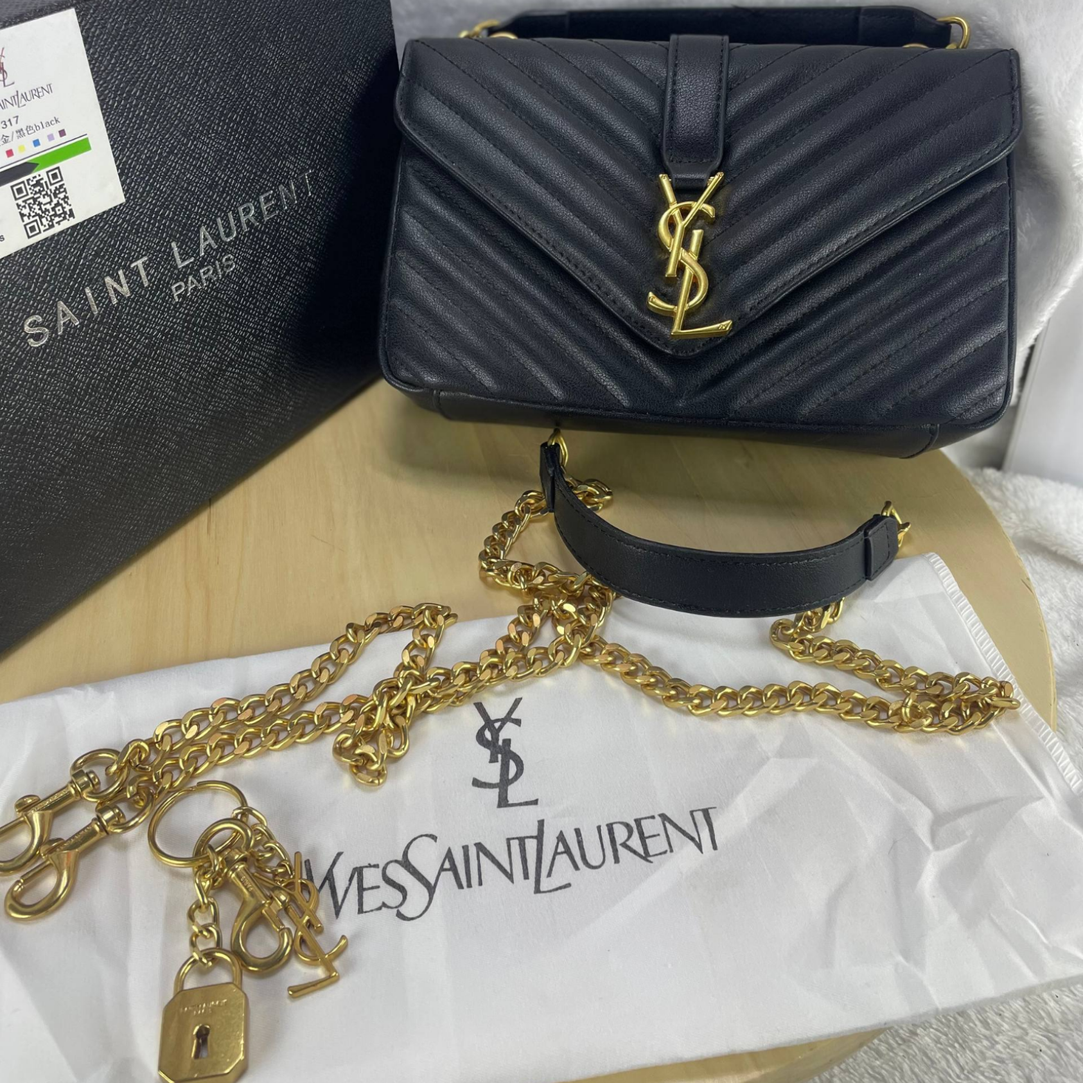 SAINT LAURENT ENVELOPE WALLET ON CHAIN