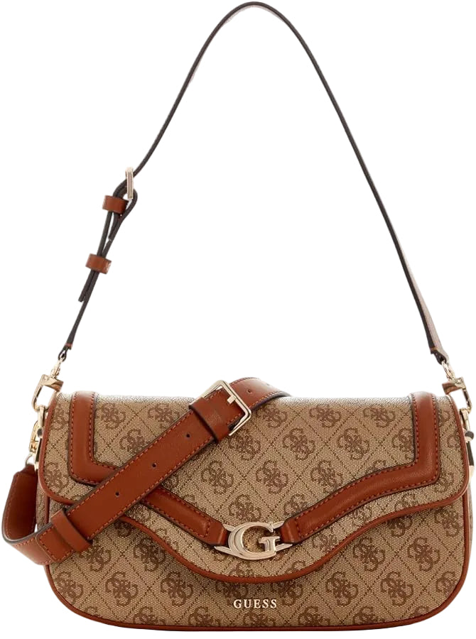 GUESS DEA FLAP - Sac bandoulière - marron clair