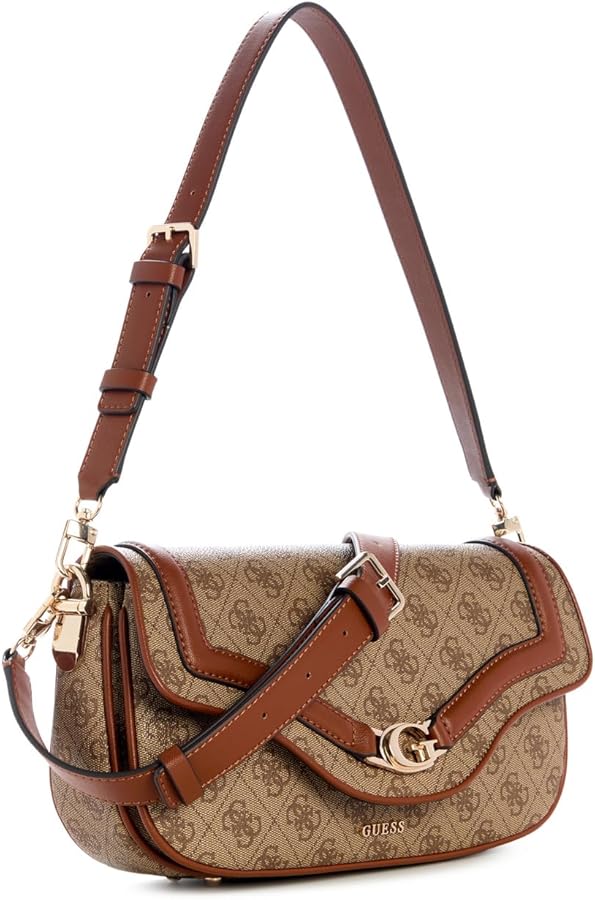 GUESS DEA FLAP - Sac bandoulière - marron clair
